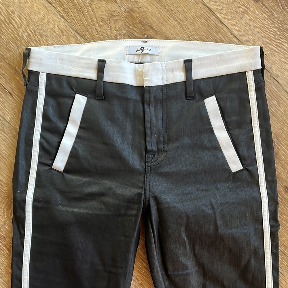 7 FOR ALL MANKIND Sportif Crop Jeans Black & White - Picture 5 of 13